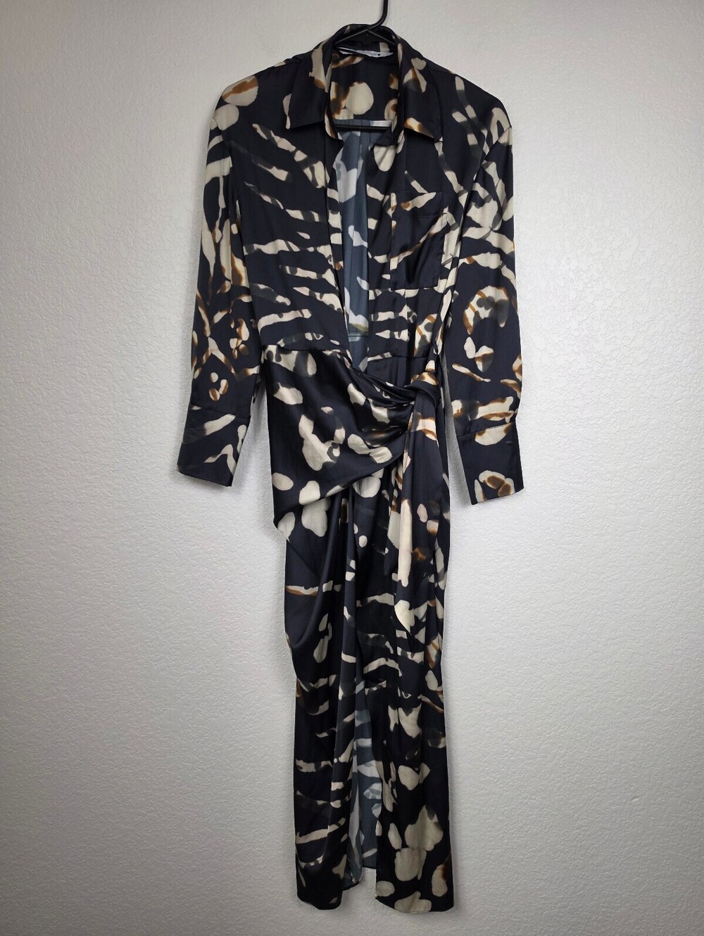 Zara Long Sleeve Abstract Print Dress XS